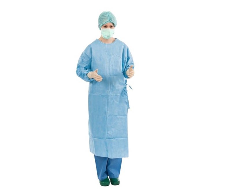 Халат одноразовый хирургический Foliodress Protect Reinforced стерильный рукав-манжета, размер L (32 штуки в упаковке)