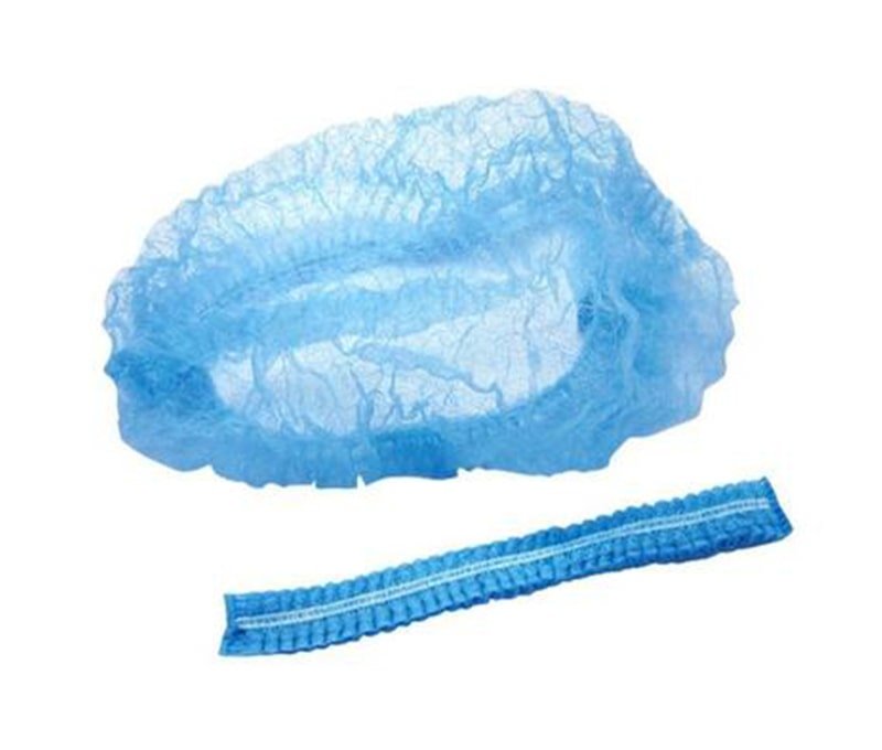 Шапочка одноразовая Шарлотта плиссе, синяя (25 штук в упаковке), арт. 905819